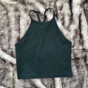 Lululemon Wunder Train High Neck Cross-Back Tank Dark Forest